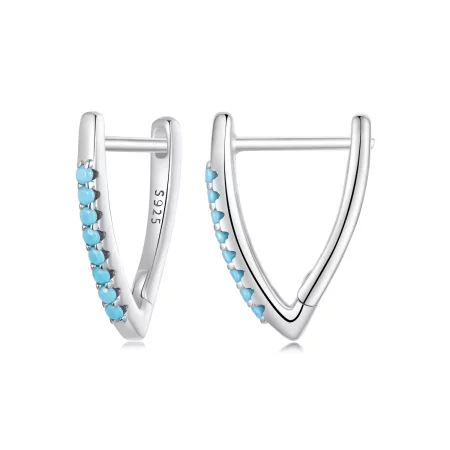 PANDORA Style V-shaped turquoise earrings - BSE1020 PANDORA Style V-shaped turquoise earrings - BSE1020