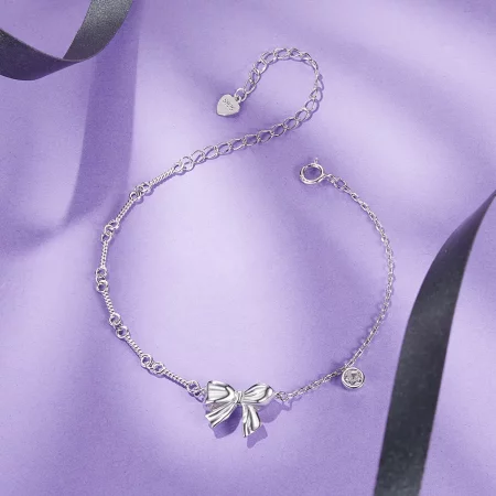 PANDORA 风格蝴蝶结手链 - BSB187