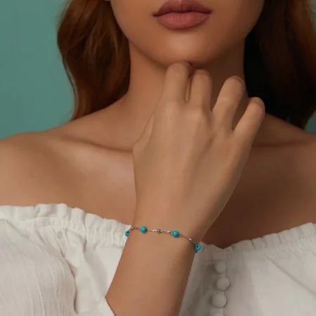 PANDORA风格绿松石手链 - BSB197