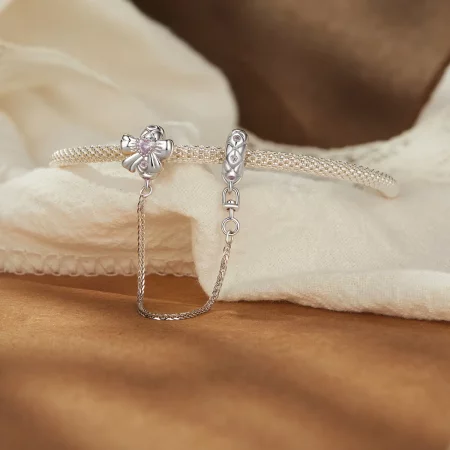 PANDORA 风格蝴蝶结硅胶安全链 - BSC1053