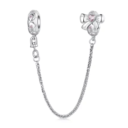 PANDORA 风格蝴蝶结硅胶安全链 - BSC1053