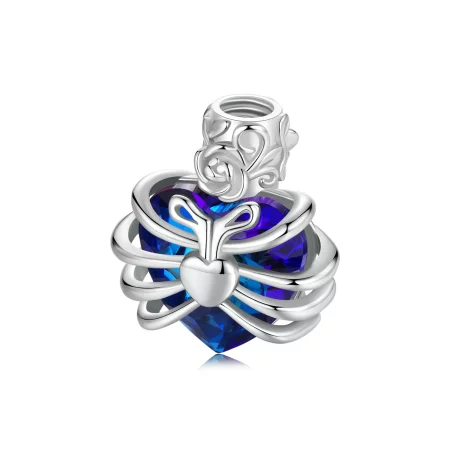 PANDORA Style Memorial Rose Blue Heart Dangle - BSC1058-BU