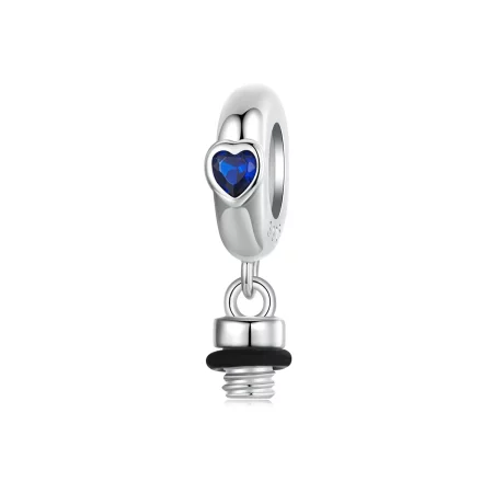 PANDORA Style Memorial Rose Blue Heart Dangle - BSC1058-BU