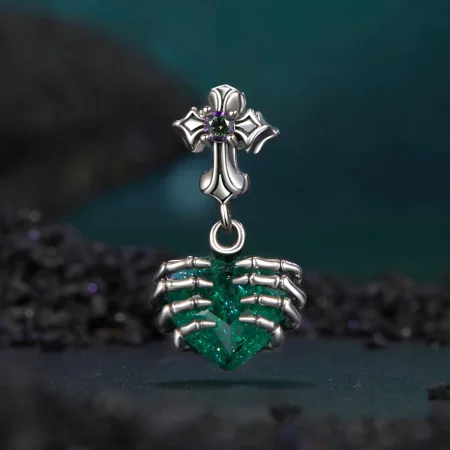 PANDORA风格骷髅心形吊坠 - BSC1061