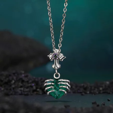 PANDORA风格骷髅心形吊坠 - BSC1061