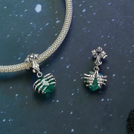 PANDORA风格骷髅心形吊坠 - BSC1061