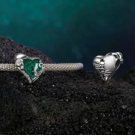 PANDORA风格骷髅心形串珠 - BSC1064