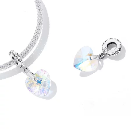PANDORA风格玻璃心形吊坠 - BSC602