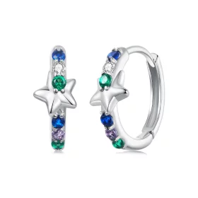 PANDORA Style Colorful Star Earrings - BSE1048 PANDORA Style Colorful Star Earrings - BSE1048