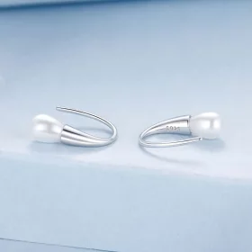 PANDORA风格泪滴珍珠耳环 - BSE1054 PANDORA风格泪滴珍珠耳环 - BSE1054