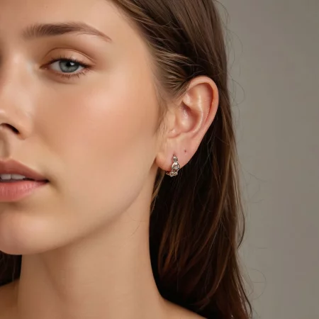 PANDORA风格复古宫殿图案耳环 - BSE1055