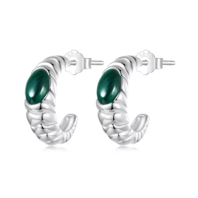 PANDORA Style Malachite Earrings - BSE1057 PANDORA Style Malachite Earrings - BSE1057