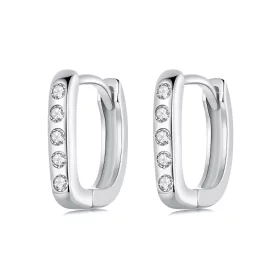 PANDORA Style Simple D-shaped Earrings - BSE1084-WH