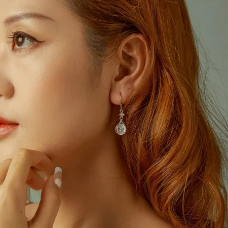 PANDORA风格泪滴耳环 - BPD1087