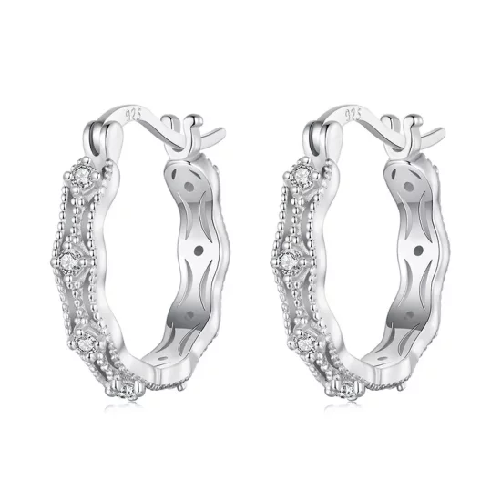 PANDORA风格蕾丝耳环 - BSE1101