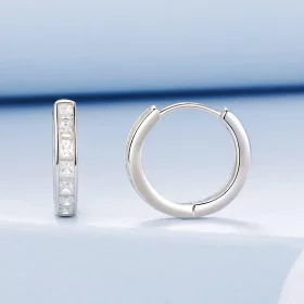 PANDORA风格公主方形闪耀耳环 - BSE1102