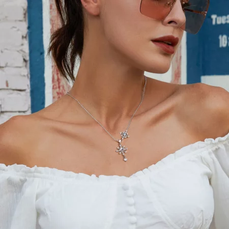 PANDORA风格雪花项链 - BSN364