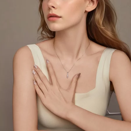 PANDORA风格气质水滴项链 - BSN399
