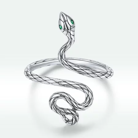 PANDORA风格银蛇开口戒指 - BSR199