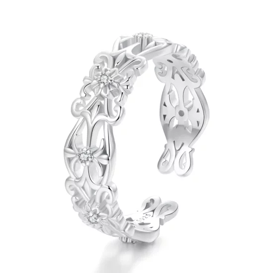 PANDORA Style Vintage Palace Pattern Wide Open Ring - BSR575-E