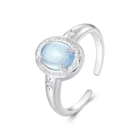 PANDORA Style Natural Aquamarine Open Ring - BSR579-E PANDORA Style Natural Aquamarine Open Ring - BSR579-E