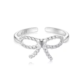 PANDORA Style Braided Bow Open Ring - BSR583-E PANDORA Style Braided Bow Open Ring - BSR583-E