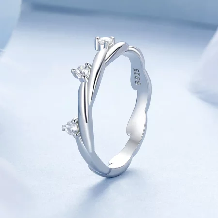 PANDORA风格简约串饰绳结戒指 - BSR586