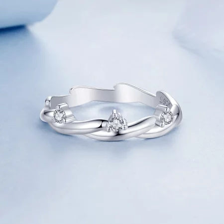 PANDORA风格简约串饰绳结戒指 - BSR586