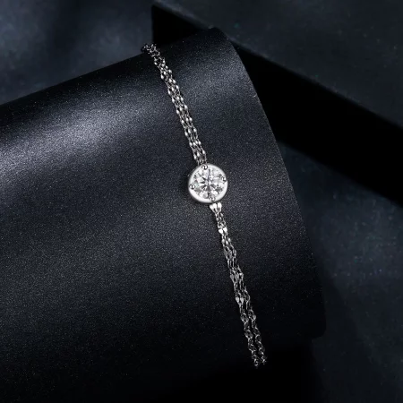 PANDORA Style 0.5ct Moissanite Double Tile Bracelet (with one certificate) - MSB020