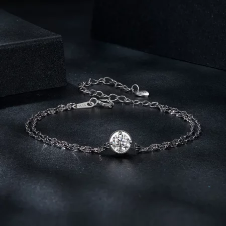 PANDORA Style 0.5ct Moissanite Double Tile Bracelet (with one certificate) - MSB020