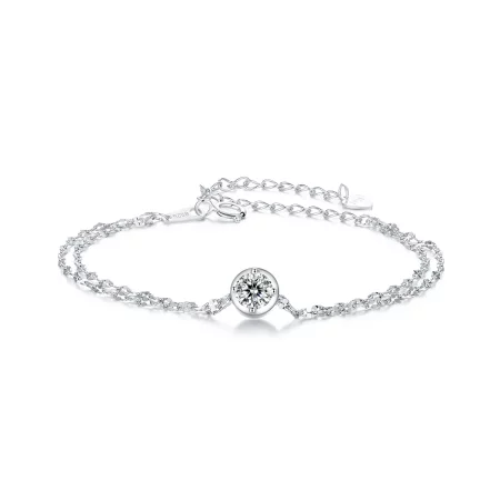PANDORA Style 0.5ct Moissanite Double Tile Bracelet (with one certificate) - MSB020