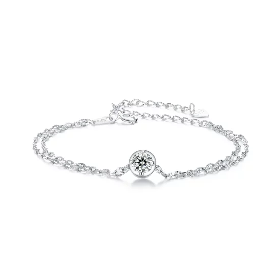 PANDORA Style 0.5ct Moissanite Double Tile Bracelet (with one certificate) - MSB020