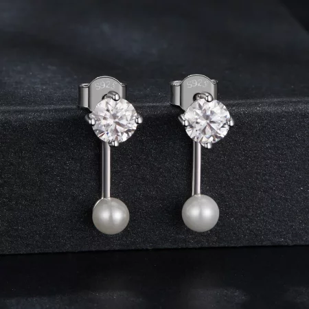 PANDORA风格简约前后耳饰（双证）- MSE068