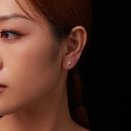 PANDORA风格十字耳环（单证）- MSE070
