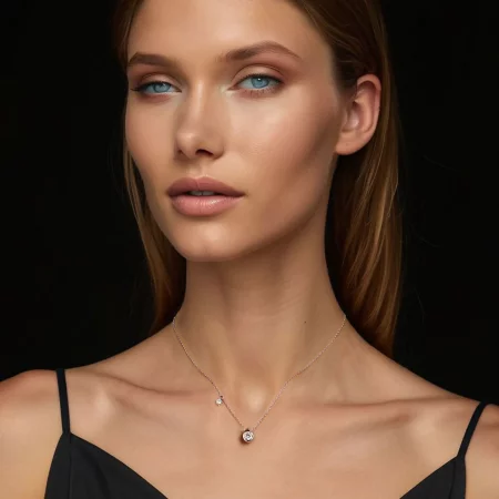 PANDORA Style 0.5ct Moissanite Drop Necklace (with one certificate) - MSN037