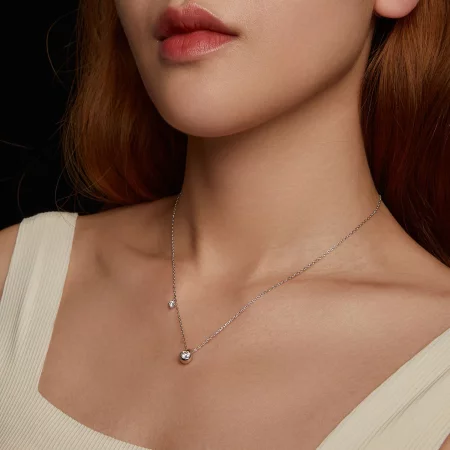 PANDORA Style 0.5ct Moissanite Drop Necklace (with one certificate) - MSN037