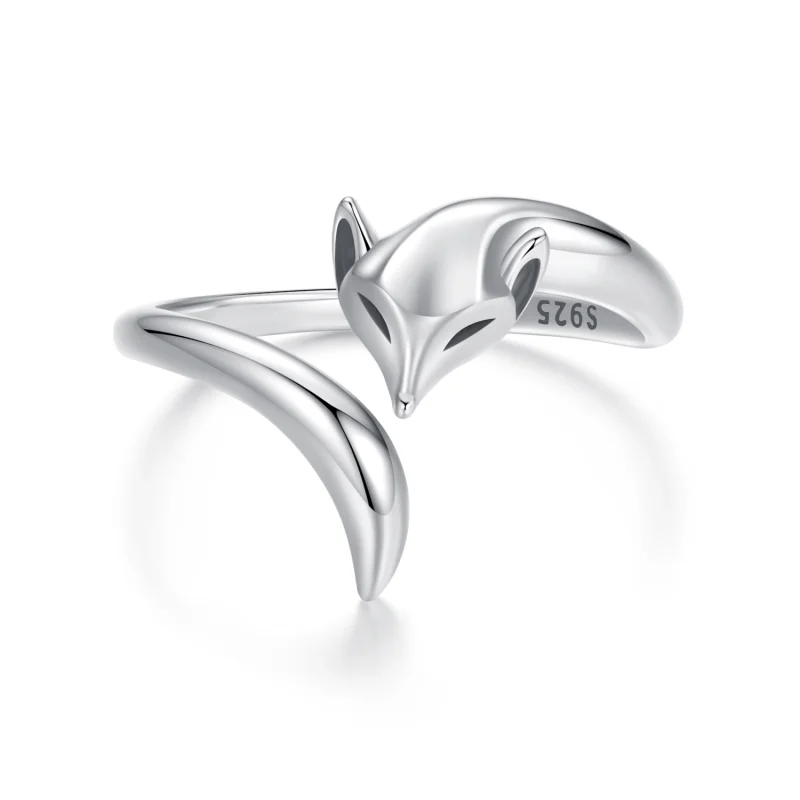 (image for) Pandora Fox Charm 925 Sterling Silver Platinum-Plated Ring - SCR1066-E - Product Image