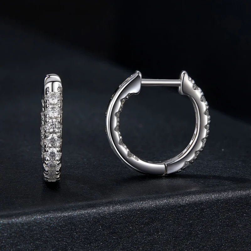 (image for) Pandora Moissanite Sparkle Hoop Earrings with Certificate, 925 Sterling Silver & - View 2