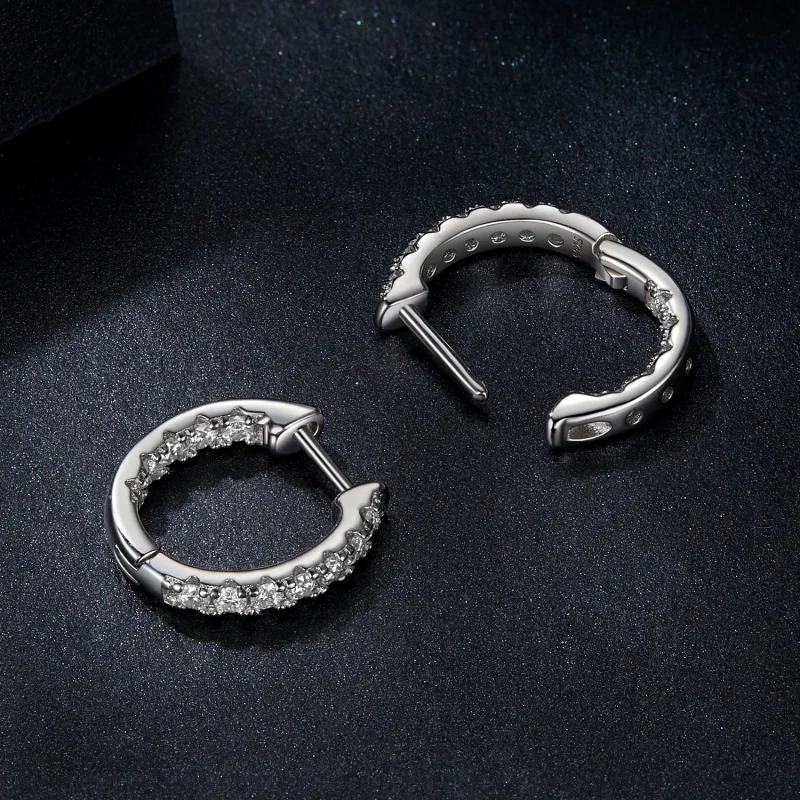 (image for) Pandora Moissanite Sparkle Hoop Earrings with Certificate, 925 Sterling Silver & - View 4