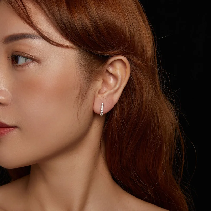 (image for) Pandora Moissanite Sparkle Hoop Earrings with Certificate, 925 Sterling Silver & - View 9