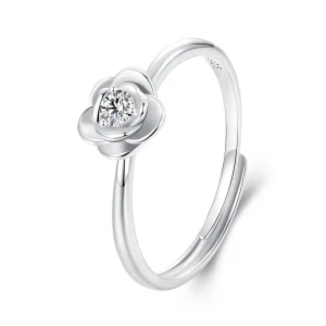 (image for) PANDORA Style 0.1ct Moissanite Rose Open Ring (with one certificate) - MSR054-E
