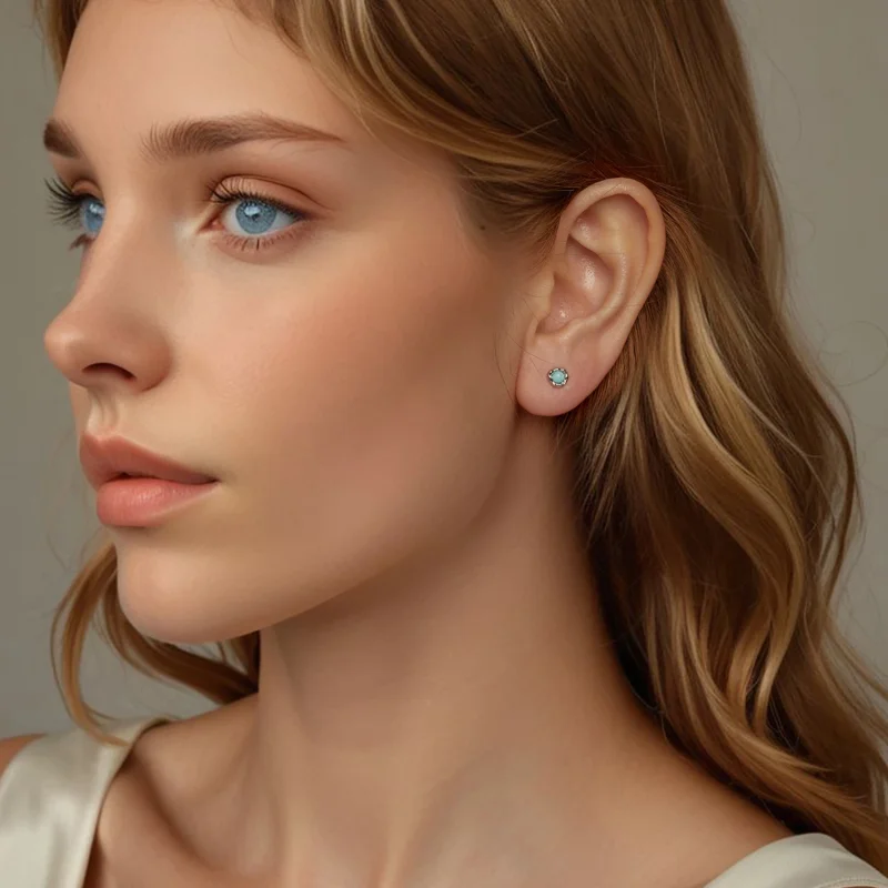 (image for) PANDORA Style Amazonite earrings - BSE1056 - View 7