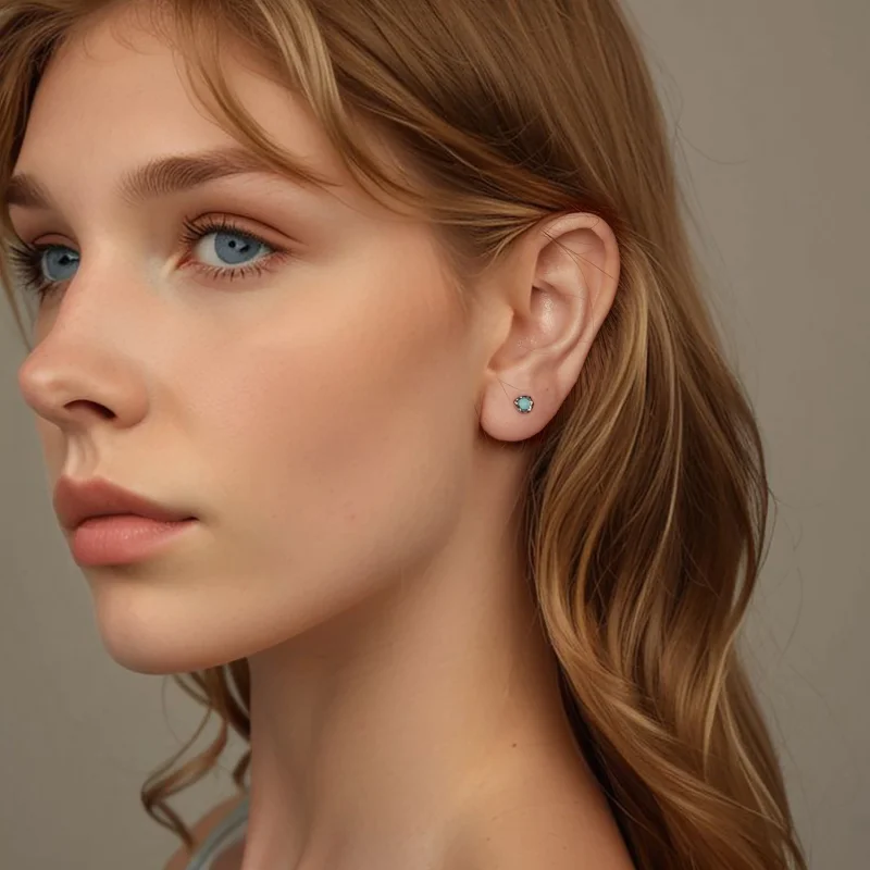 (image for) PANDORA Style Amazonite earrings - BSE1056 - View 8