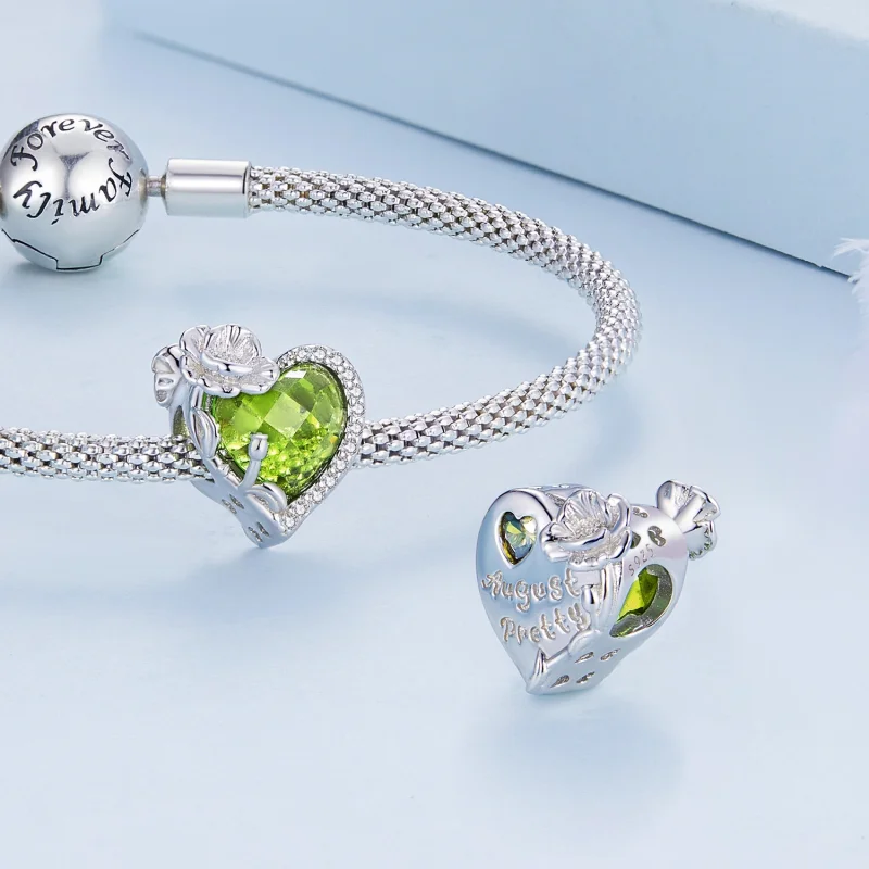 (image for) PANDORA Style August birthstone heart charm - BSC660-8 - View 5