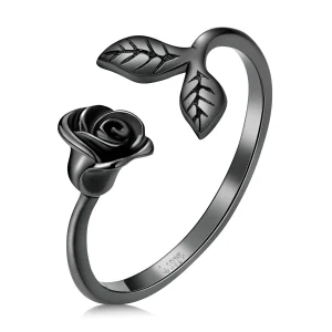(image for) PANDORA Style Black Rose Open Ring - BSR239