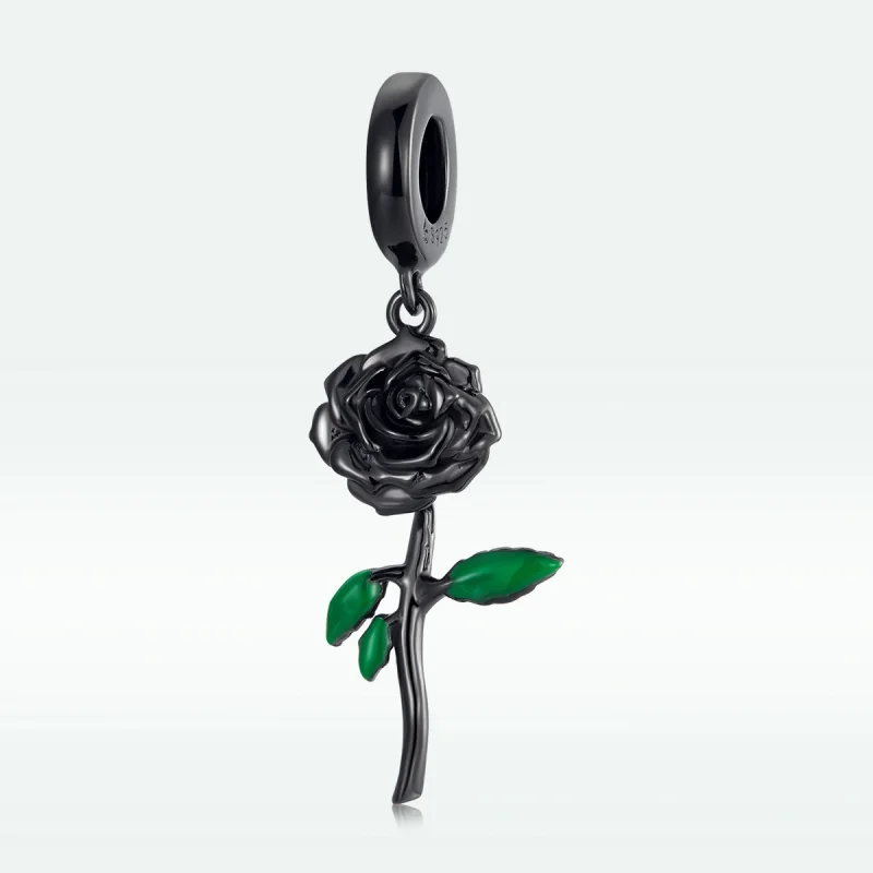 (image for) PANDORA Style Black Rose Pendant - BSC584 - View 3