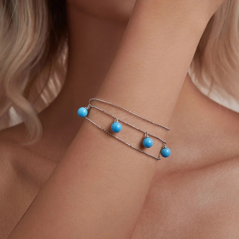 (image for) PANDORA Style Blue turquoise clavicle necklace - BSN405 - View 8