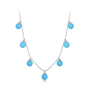 (image for) PANDORA Style Blue turquoise clavicle necklace - BSN405