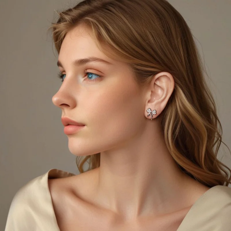 (image for) PANDORA Style Bow Earrings - BSE1061 - View 7