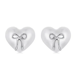 (image for) PANDORA Style Bow Heart Earrings - SCE1810